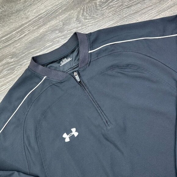 Under Armour Cage Jacket Men's Medium Black Long Sleeve Baseball Coach - Picture 4 of 16